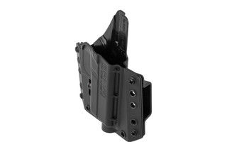 Bravo Concealment BCA Right Hand OWB Holster Fits GLOCK 43/43X and has a black finish